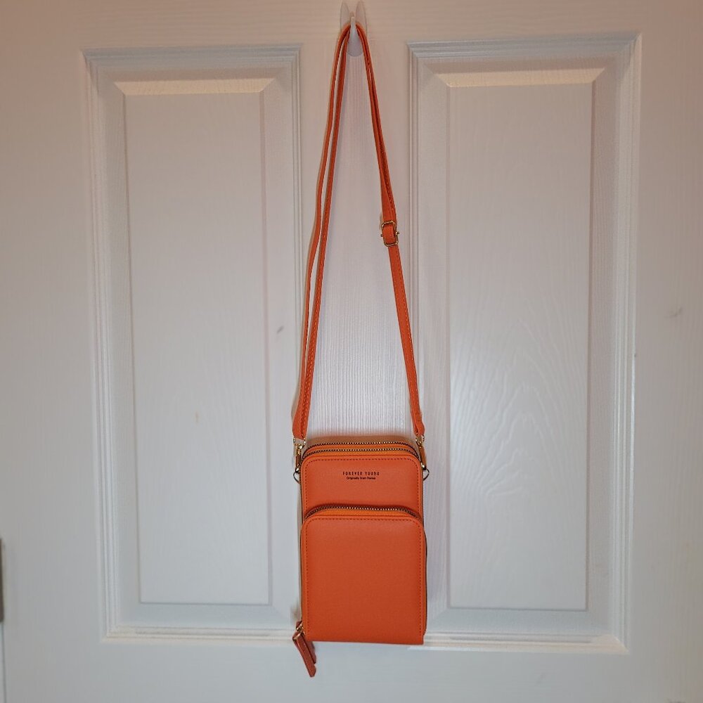 Forever Young Crossbody Bag Mutiple Zipper Pockets Orange